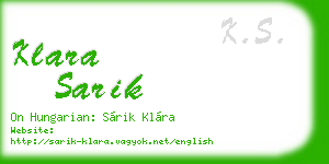 klara sarik business card